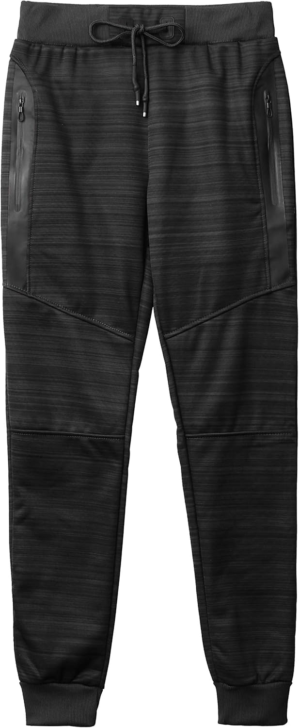 Ma Croix Mens Modern Jogger Pants with Zipper Pockets Slim Fit Casual Fleece Basic Active Sweatpants - Image 6