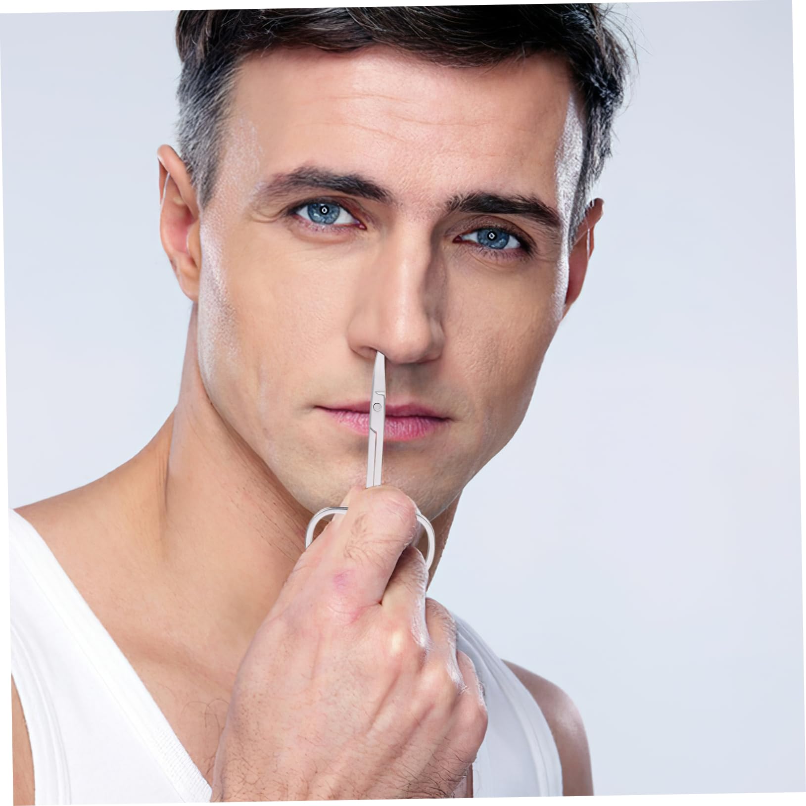 DOITOOL 12pezzi Forbici Per Barba Acciaio Inossidabile Con Trimmer Per Naso Kit Di Bellezza Portatile Con Astuccio Pelle e Piccolo Pettine Per Personale