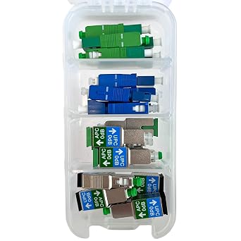 Fibershack - Bulkhead Fiber Optic Adapter Kit - 4 Piece Fiber Adapter Kit for SCUPC, SCAPC & LC to SC Cable Conversion - Fiber Optic Connector Kit for Fiber Conversion