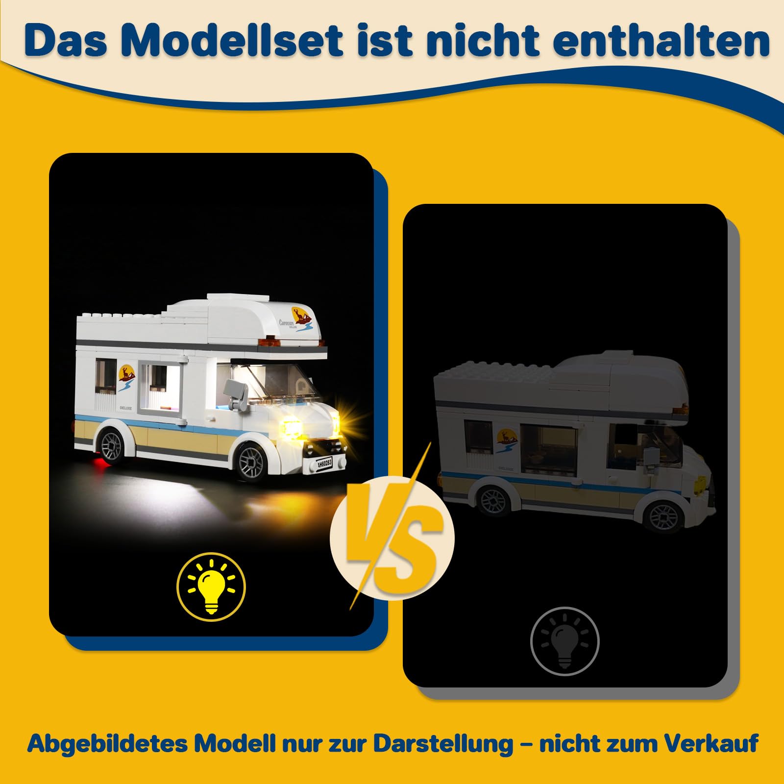 LocoLee Led Licht Set Kompatibel mit LEGO 60283 Ferien Wohnmobil Spielzeug, Campingbus Dekorations Led Beleuchtungs Set Light Kit Compatible with LEGO 60283 - Nur Lichter Set, Kein Modell - 5