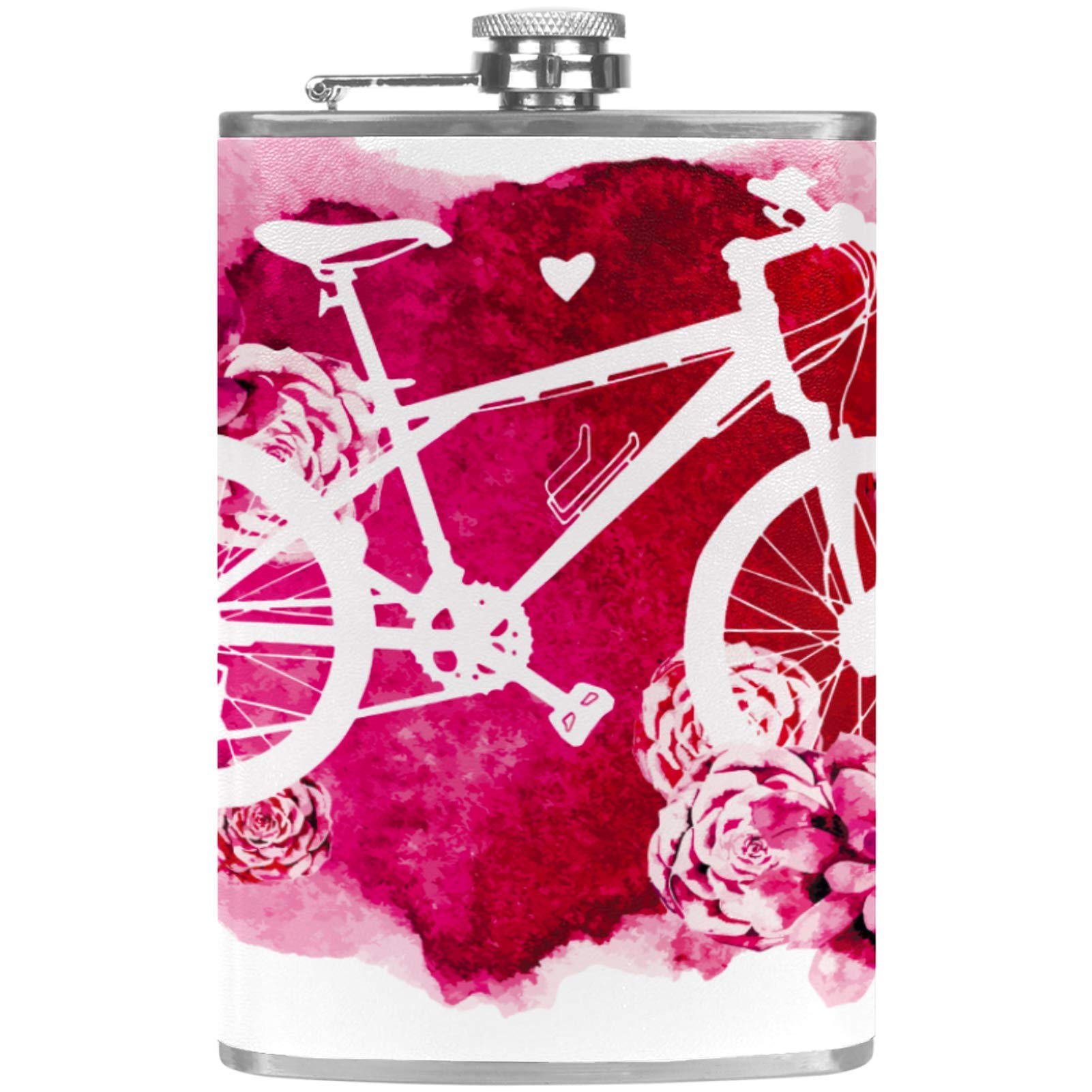 Flasque à whisky de poche en cuir bouteille de vin rose de camping et pêche