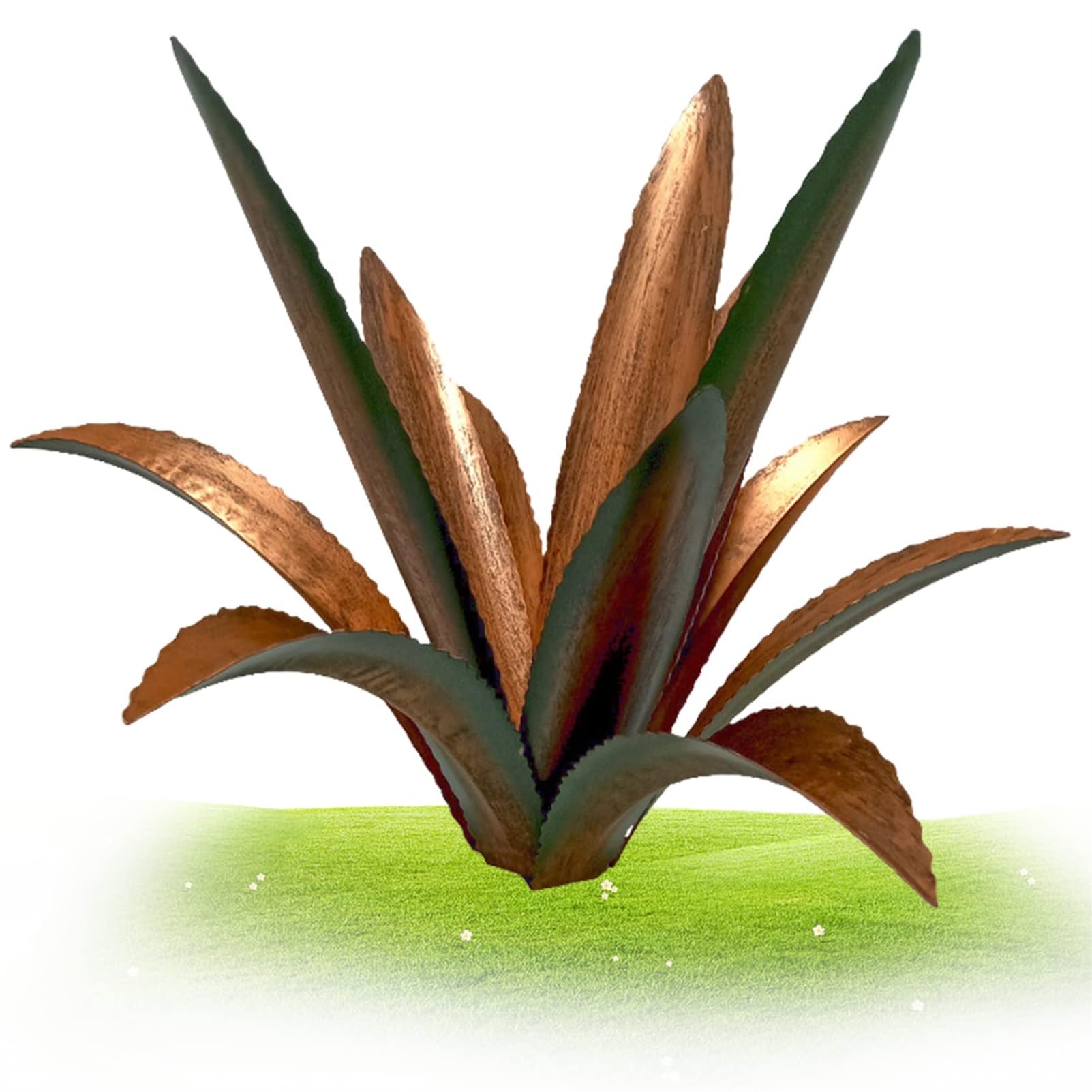 Statue per esterniTequila Scultura Rustica Pianta di Agave Ornamento da Giardino in Metallo Arte di Agave da Giardino per Decorazioni per Prati da Giardino 13,78 Pollici,Green
