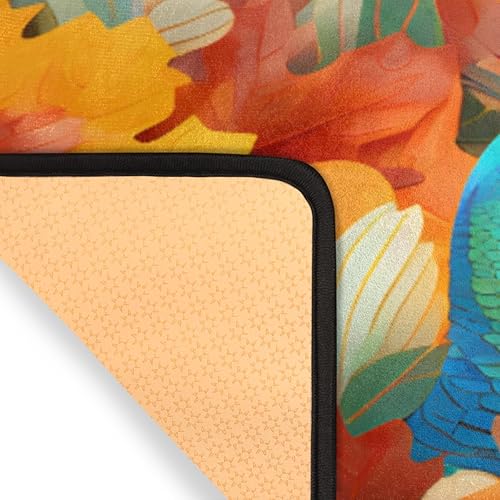 Miniatura 5 de Pardick 2 Pieces Bath Mat Set, Maple Leaf Bath Mat U-Shaped Toilet Rug Bathroom Mat Set with Bath Rug Mat, Turkey Mat for Bathroom