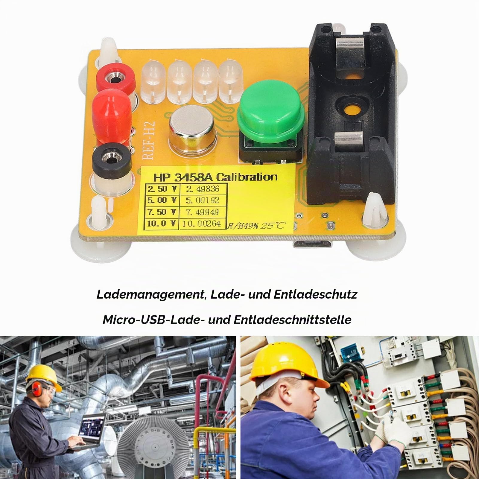 AD584 Spannungsreferenzmodul, 4 Kanäle 2,5 V 5 V 7,5 V 10 V Hochpräzises Anzeigelampen-Spannungskalibrierungsmodul Micro-USB-Schnittstelle
