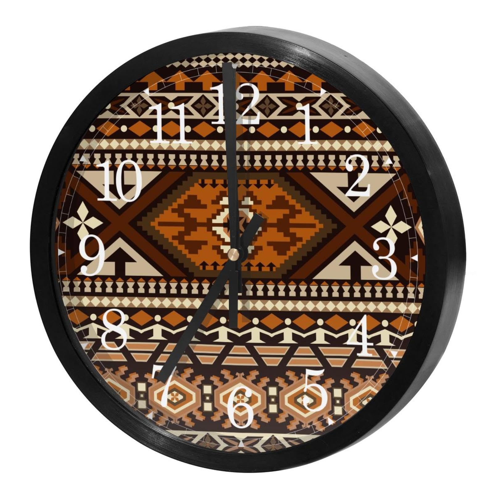 Horloge murale silencieuse quartz sans tic-tac maison cuisine bureau école motif ethnique
