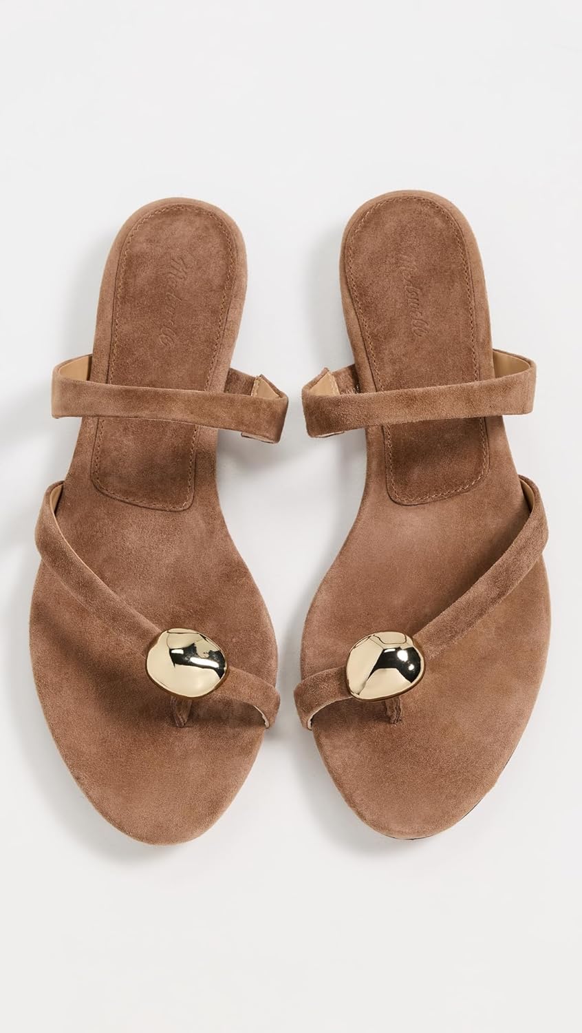 Madewell Women's The Mila Organic Hardware Thong Slide Sandals in Leather - Image 4