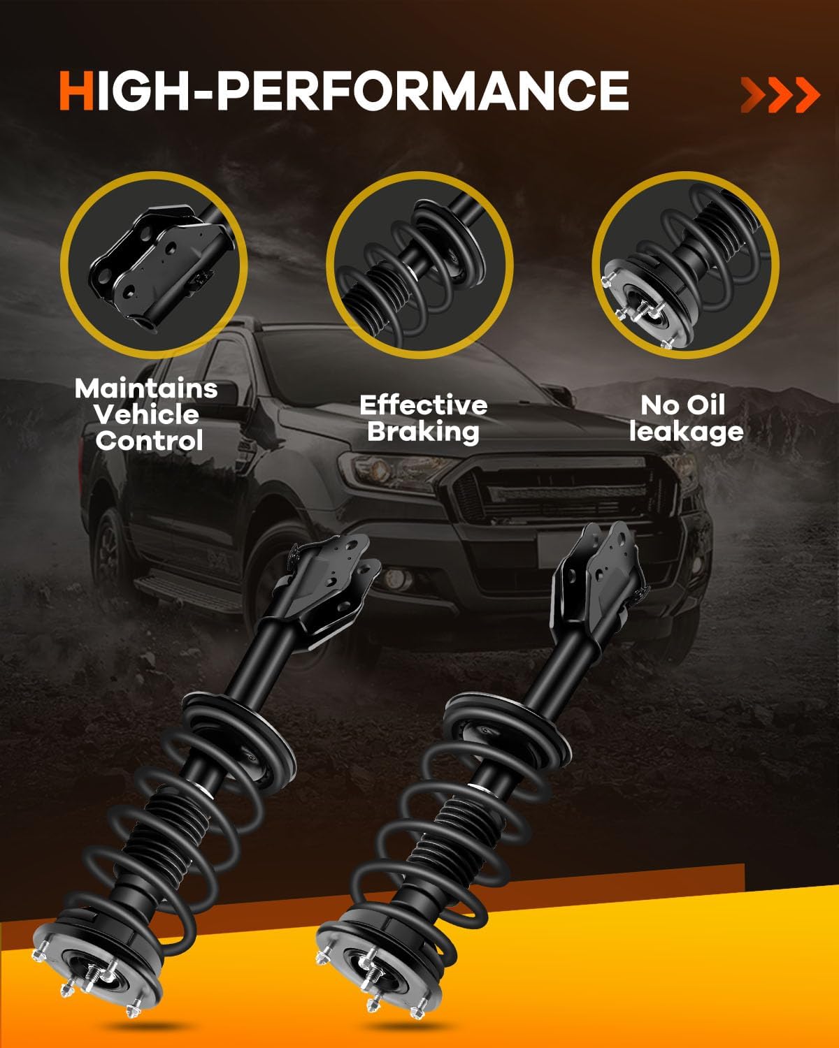 OCPTY Front Complete Struts Spring Assembly Shocks Struts Fits 2011-2015 for Ford Edge,2011-2015 for Lincoln MKX Quick Struts 172889 172888 - Set of 2