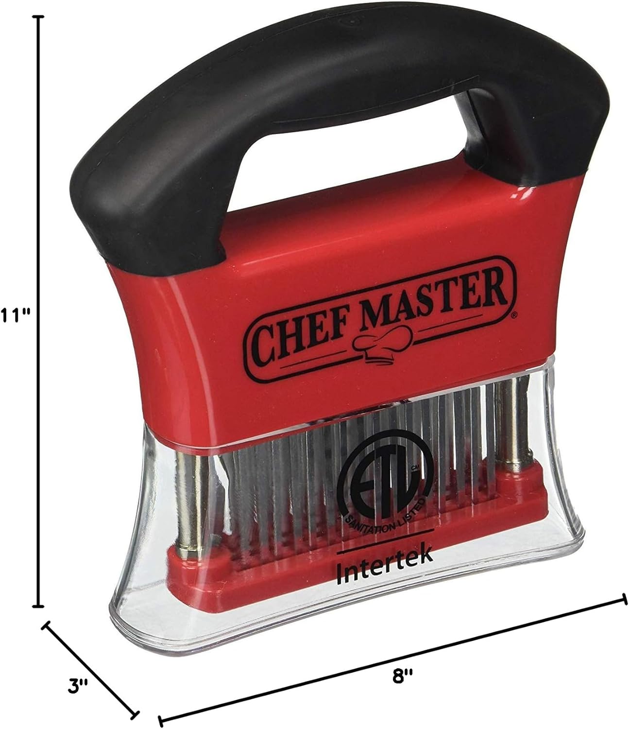 Chef Master Meat Tenderizer Tool - Handheld Meat Tenderizer Machine with Stainless Steel Needle-Blades - Sharp for Steak, Beef, Chicken, Turkey, Pork, Fish - Professional Kitchen Cooking Equipment