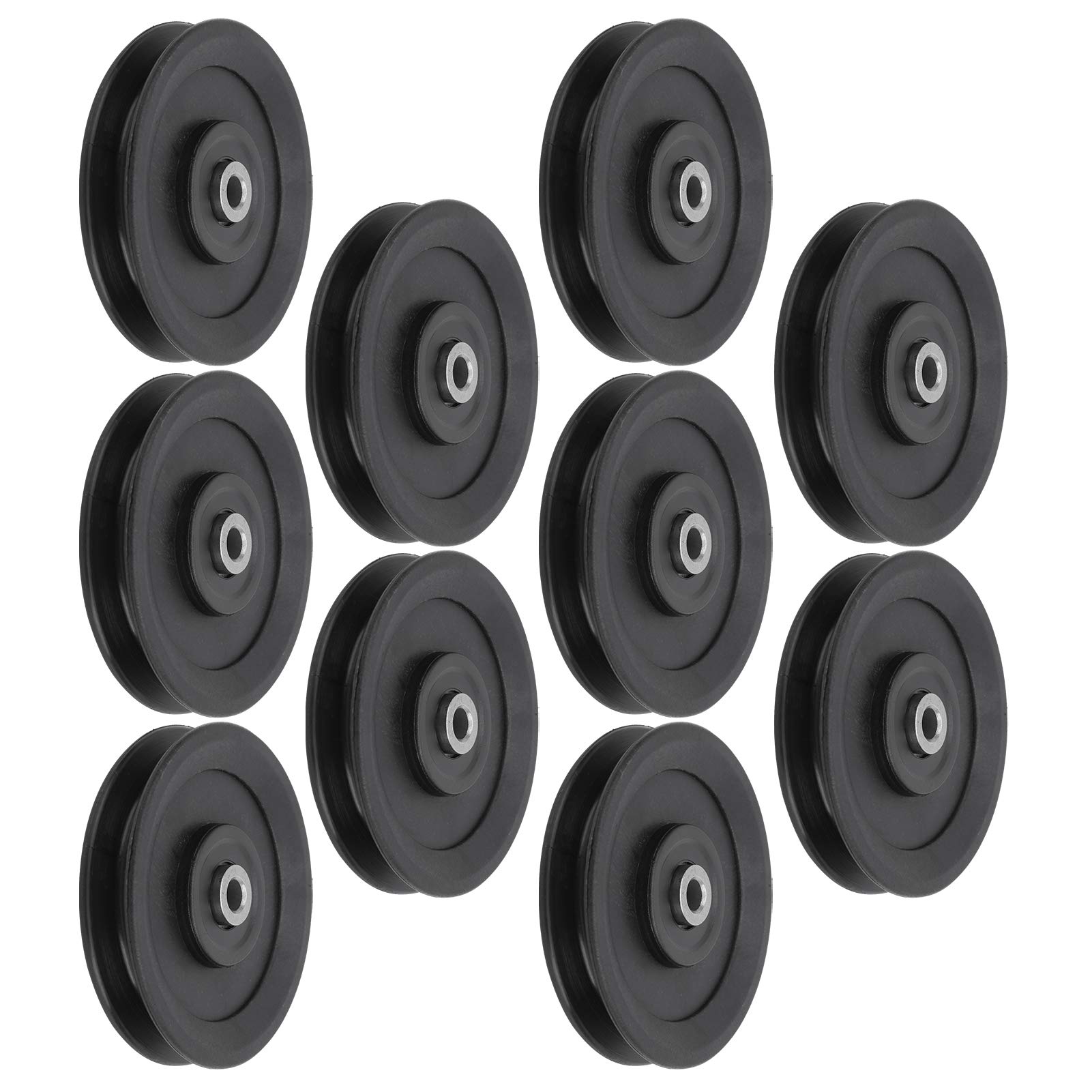 Keenso 10 Pcs 115mm Nylon Bearing Pulley Wheel Replacement Home Gym Equipment Machine Attachments Exercise Strength Training Accessory Combination fitness products Combination Fitness Products - Image 4