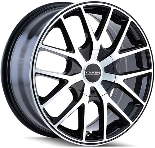 TOUREN TR60 negrocara mecanizadarueda de anillo negra con acero aleado (16 x 7.pulgadas 3.937 x 3.937in, 1.654in de desplazamiento)