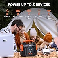 Vista 2 de Estación de energía portátil de 300 W, 257 Wh, batería de litio, pequeño generador portátil para uso doméstico, camping, viajes, emergencia, caza