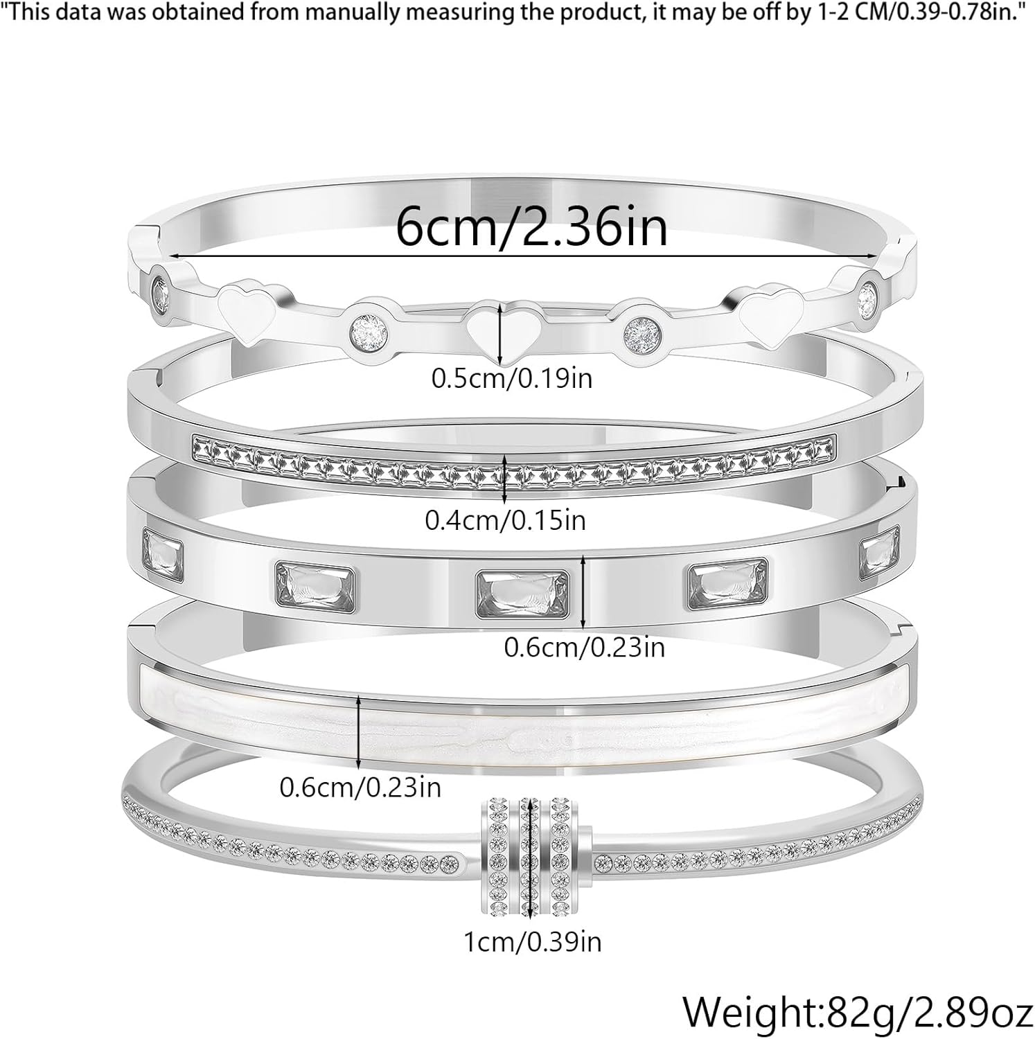 Pink Bangle Bracelets for Women, 18K Gold Plated Stackable Stainless Steel - Hypoallergenic Heart Bracelet for Friendship & Love, Perfect Jewelry Gift for Her - Image 5