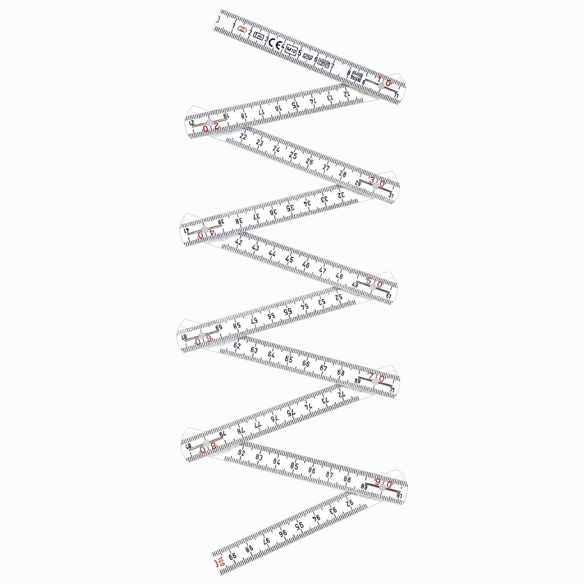 Shinwa Fiber Folding rule cm scale 1m 10 fold 78708