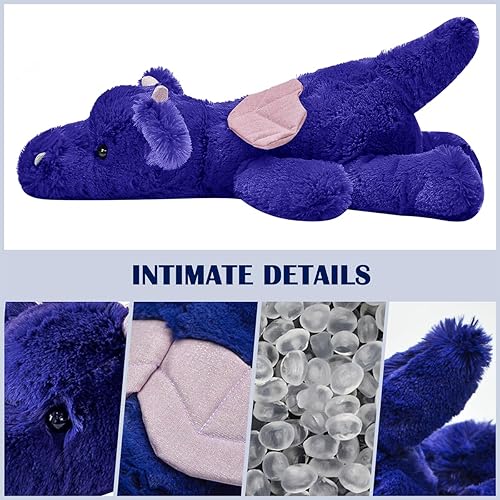 Miniatura 2 de Peluche de dragón de fuego de 19 pulgadas, gigante, lindo dragón de peluche, peluche kawaii, juguete de peluche para abrazar, juguetes de peluche