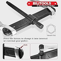 Vista 6 de BILITOOLS Extractor de engranajes de 2 mordazas de 8 pulgadas, externo interno para la extracción de poleas volantes rodamientos y engranajes