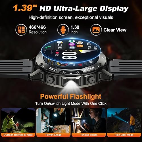 Miniatura 6 de zhizhi Reloj inteligente para hombre, rastreador de ejercicio: relojes inteligentes para teléfonos Android, iPhone, Bluetooth, impermeable, hacer