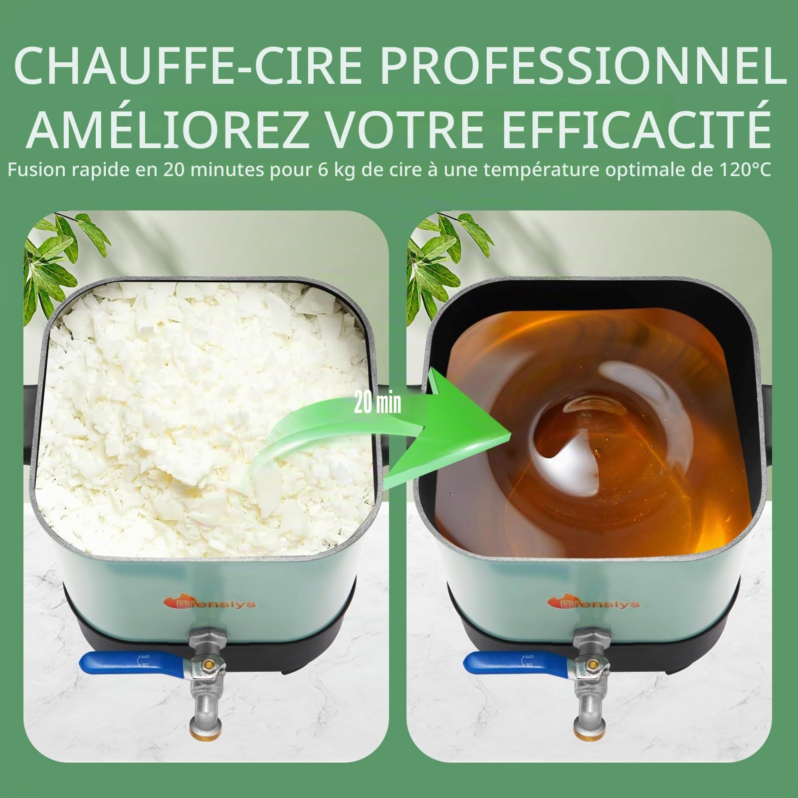 6,5L Fondeur de Cire électrique pour Bougies et savons – Panneau de température numérique avec Bec verseur, revêtement antiadhésif, Fond en V pour Un coulage et Un Nettoyage faciles