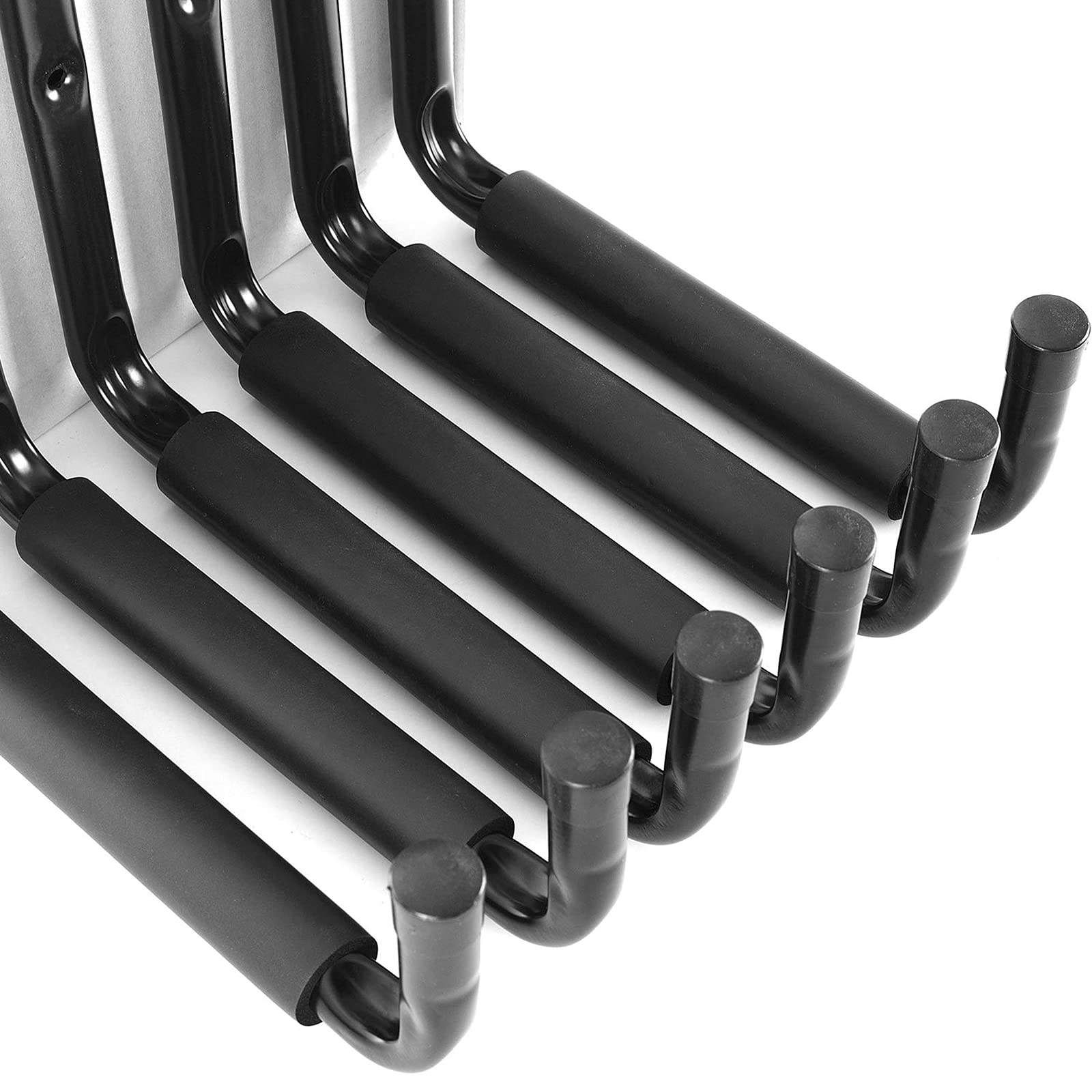 Heavy Duty Wall Mount Kayak Storage Hooks (4 Pack) - Black Utility Hangers For Surfboards, Canoes, Ladders, Bikes & Garage Organization
