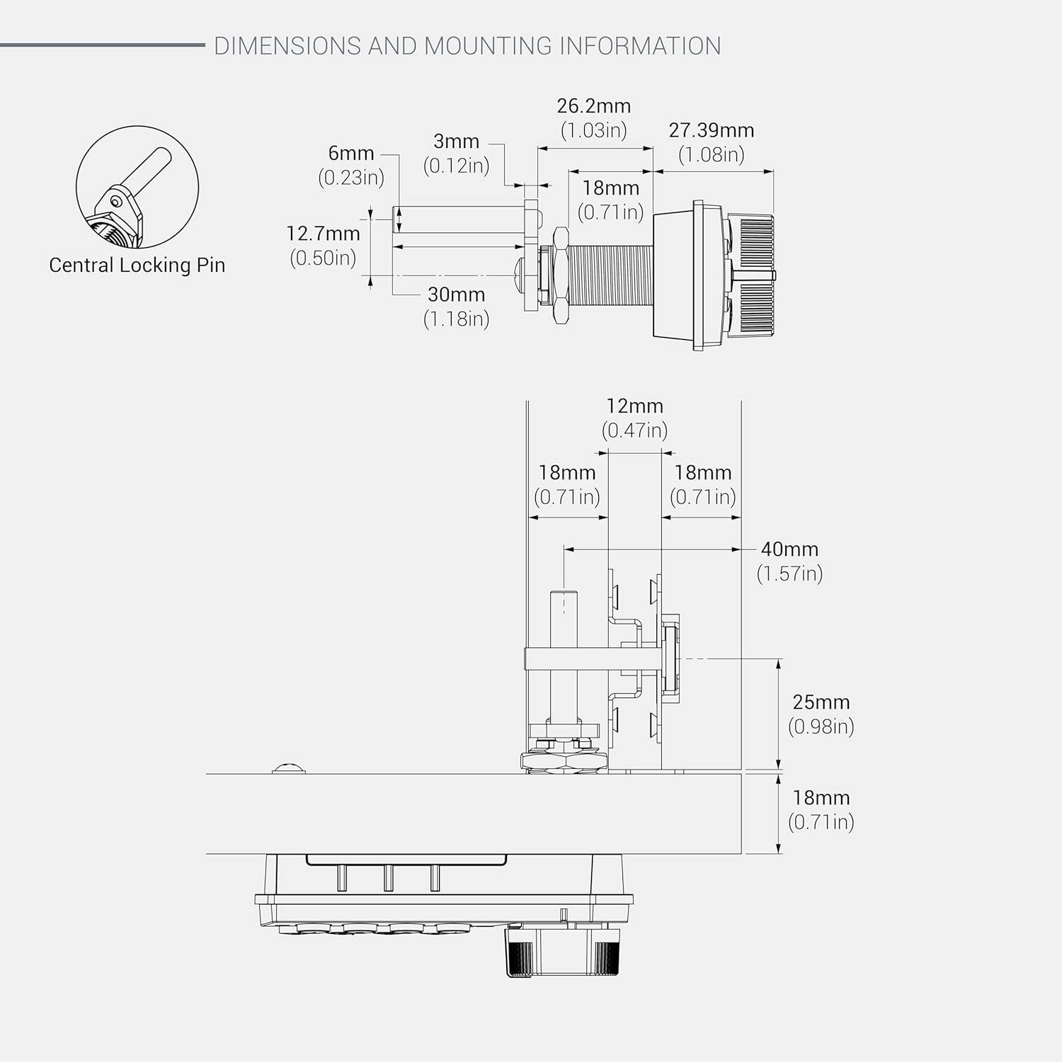 miniK10 Standard Electronic Cabinet Lock – 12-Button Keypad, 10-Year Battery Life, IP54 Waterproof Rating, Compact Design, Surface & Flush Mount, Black/White, Knob on The Right