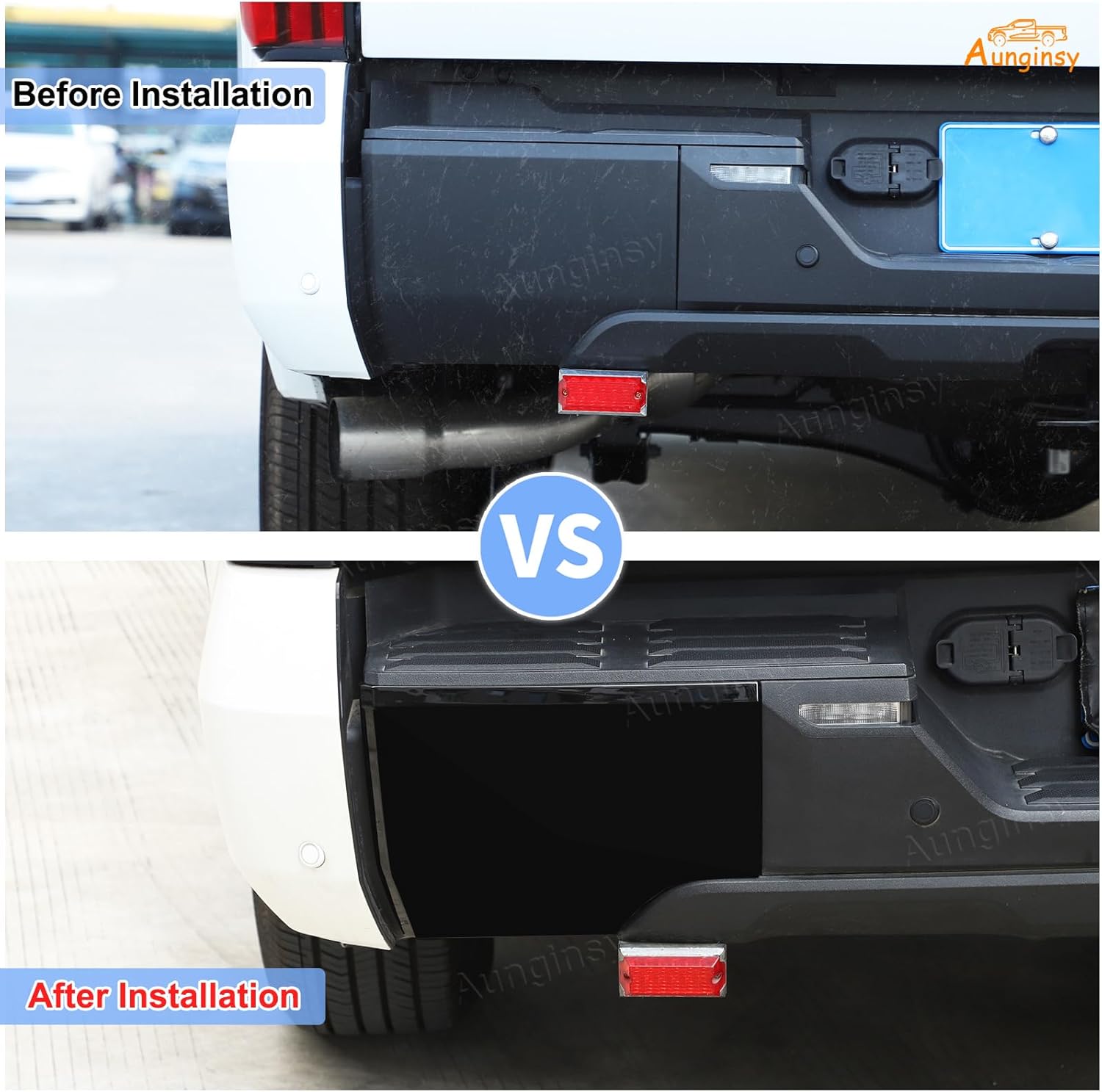Car Rear Bumper Protector Guard Cover Compatible with Toyota Tundra 2022-2026, Pickup Rear Side Bumper Corner Guard Edge Protection Anti-Collision Corners Patch Trim Covers ABS Exterior Accessories
