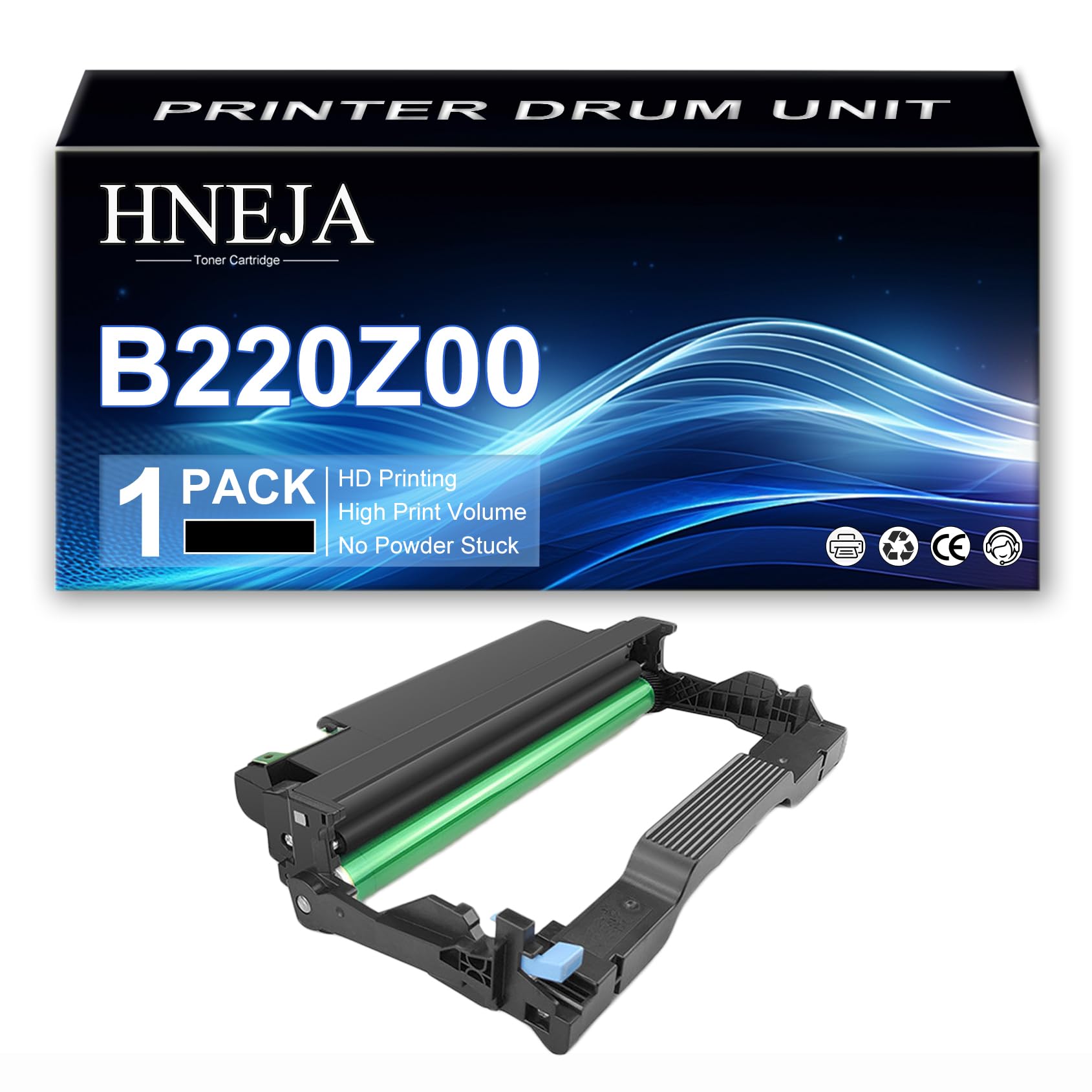 Unità Tamburo Di Ricambio B220Z00, Unità Di Imaging Compatibile B220Z00 per Lexmark B2236dw MB2236adw MB2236adwe Stampante,Black-1 Pack