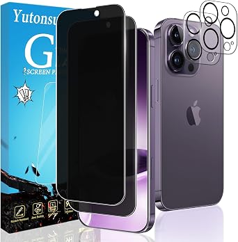 2+2 Pack Privacy Screen Protector for iPhone 14 Pro Max 6.7-Inch