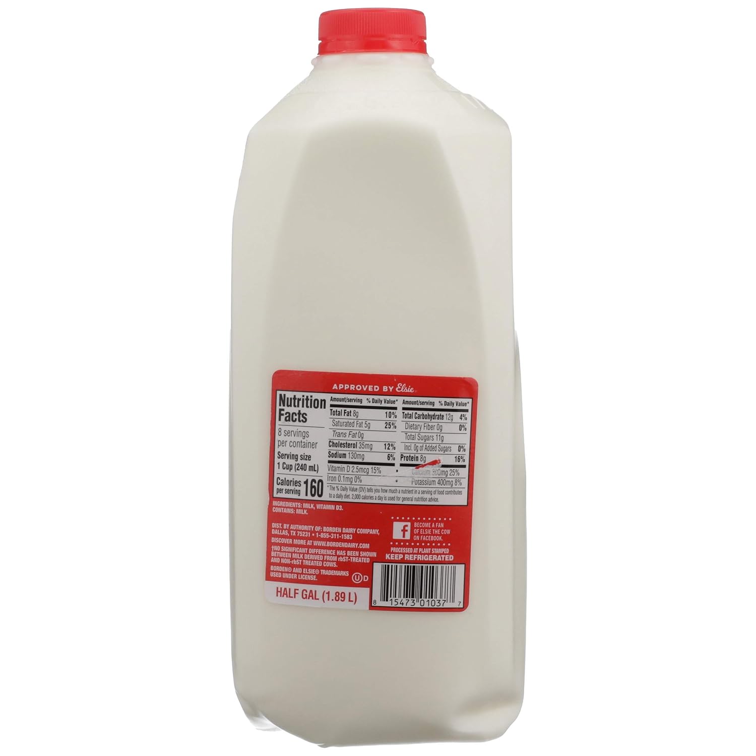 Borden, Whole Milk, Half Gallon, 64 oz
