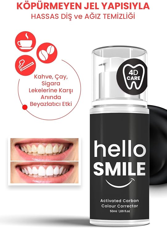 Hello Smile Activated Carbon Instant Whitening Dental Gel