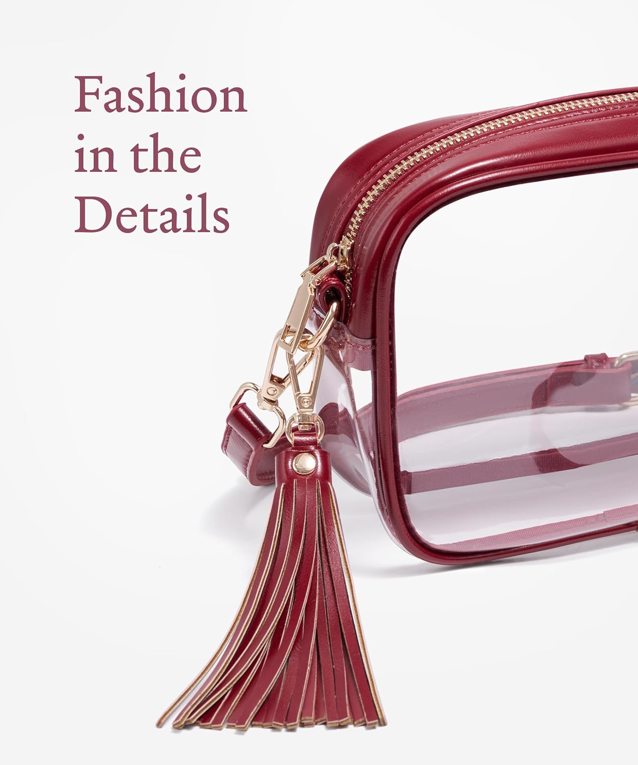 Yarnic Clear Bag Stadium Approved PVC Transparent Crossbody Purse for Concert Sports Event Small Women Cross Body Bags - Image 5