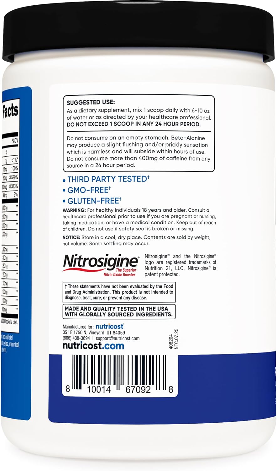 Nutricost Pre-X Xtreme Pre-Workout Powder Complex, Blue Raspberry, 30 Servings, Vegetarian, Non-GMO and Gluten Free