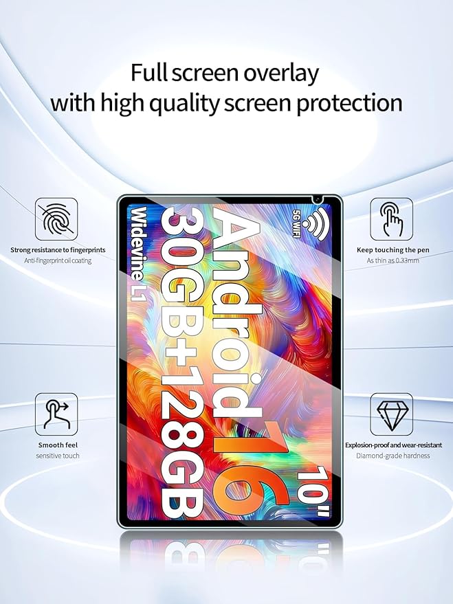 Protector de Pantalla para URAO X109 Android 16 10.1 Pulgadas, 9H, 2 Unidades miniatura 2