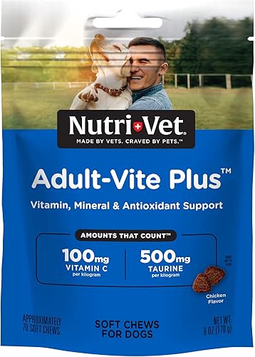 Nutri-Vet Adult-Vite Plus masticables suaves para perros  Formulados con vitaminas y minerales  Apoya la salud diaria  70 unidades, 6 onzas