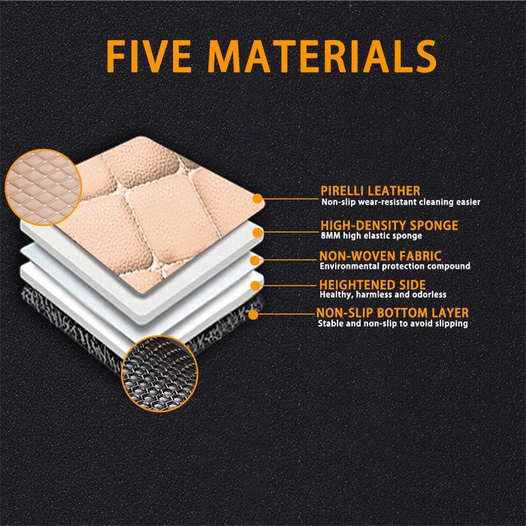 Car Floor Mats Accessories Suitable for Suitable for Benz GLK 2008-2014 300 350 4Matic Full Set Protection All Weather Car Carpets Non-Slip Luxury Leather Floor Liners Beige