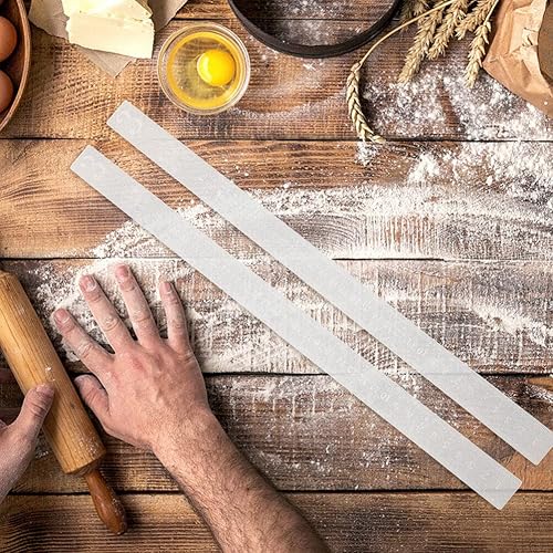 Miniatura 2 de Kichvoe 2 pares de barras guía de rodillo de acrílico para masa, tiras para medir el equilibrio de la masa, pan, bandeja para hornear, comedor,