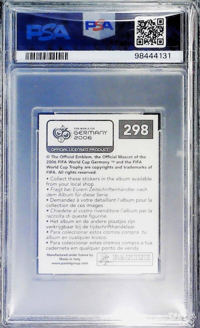2006 World Cup Germany Soccer Football Sticker #298 Cristiano Ronaldo Portugal PSA 8 NM-MT Sticker (serial number may vary)