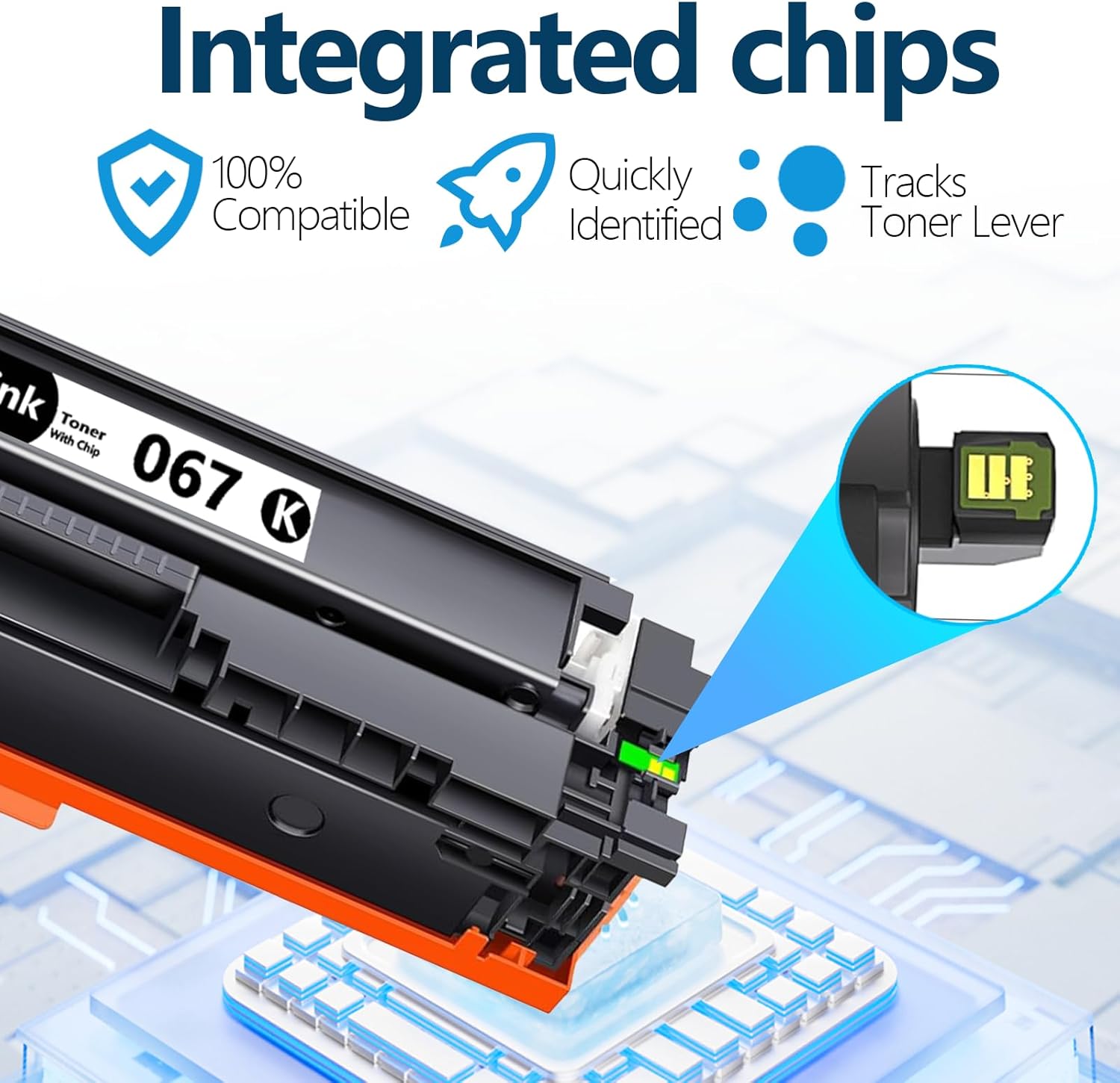 067 067H Black Toner Cartridge Set 2 Pack CRG-067 Compatible Replacement for Canon 067 canon067 Toner Works with Color ImageClass MF656Cdw LBP632Cdw MF654Cdw MF653Cdw LBP633Cdw MF650C LBP630C Printer