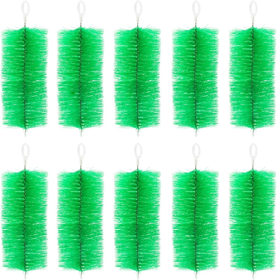 RINOO 10 Packs Fish Pond Filter Brushes Set 16 Inch by 4.7 Inch for Koi Pond Fish Tank Aquarium Water Garden Pond Skimmer Filter Cleaning Brush (Green Upgraded)