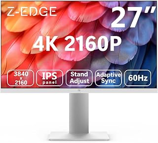 Z-Edge 27 Zoll 4K Monitor UHD 3840x2160 IPS 60Hz Höhenverstellbar Weiß