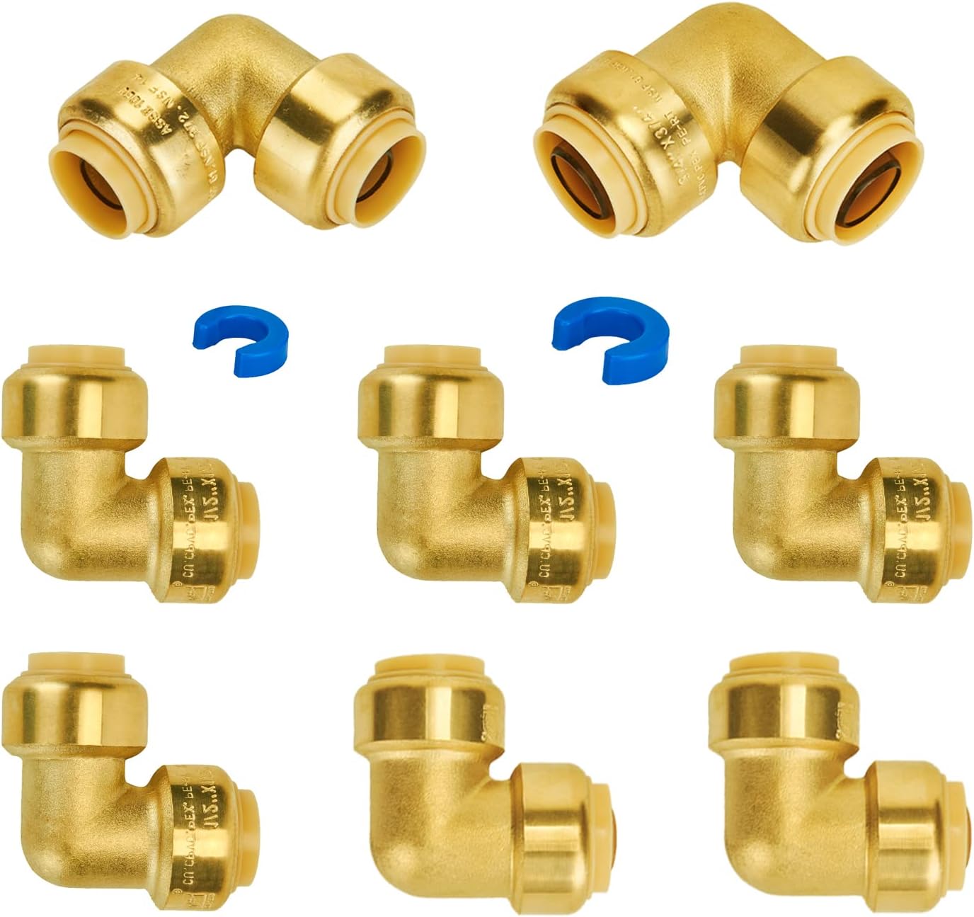 SUNGATOR Push Fitting Set, 1/2 Inch Plumbing Fitting Elbow