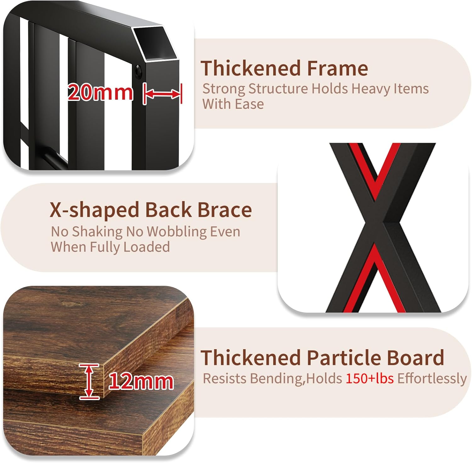 Kitchen Bakers Rack with Power Outlet, Microwave Stand with Drawer, Mini Fridge Stand with Adjustable Shelves,Mini Fridge Cabinet Suitable for Dining Room, Dorm,Home, Rustic Brown