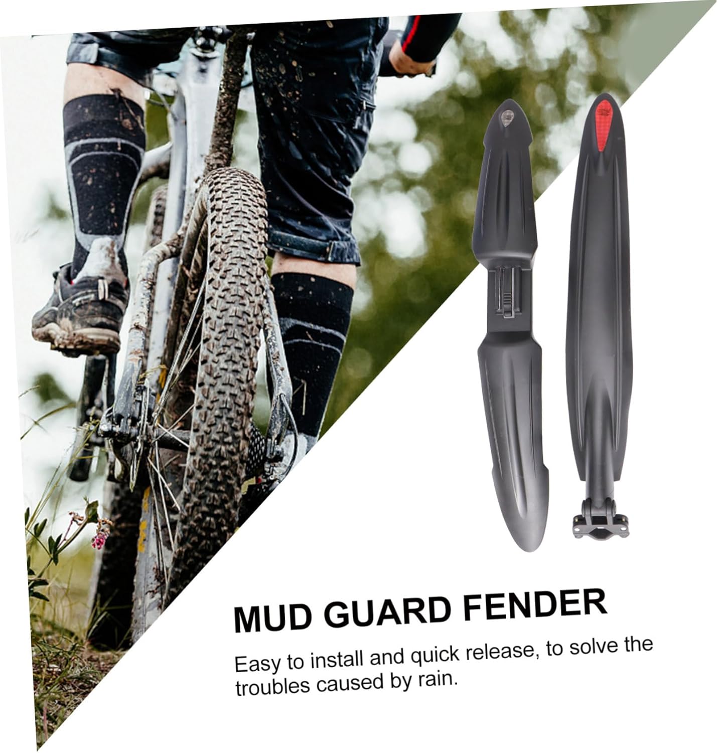 BESPORTBLE 1pair Mountain Bike Mud Guard Quick Release Cycling Accessory Lightweight Black Compatible Bicycle Models