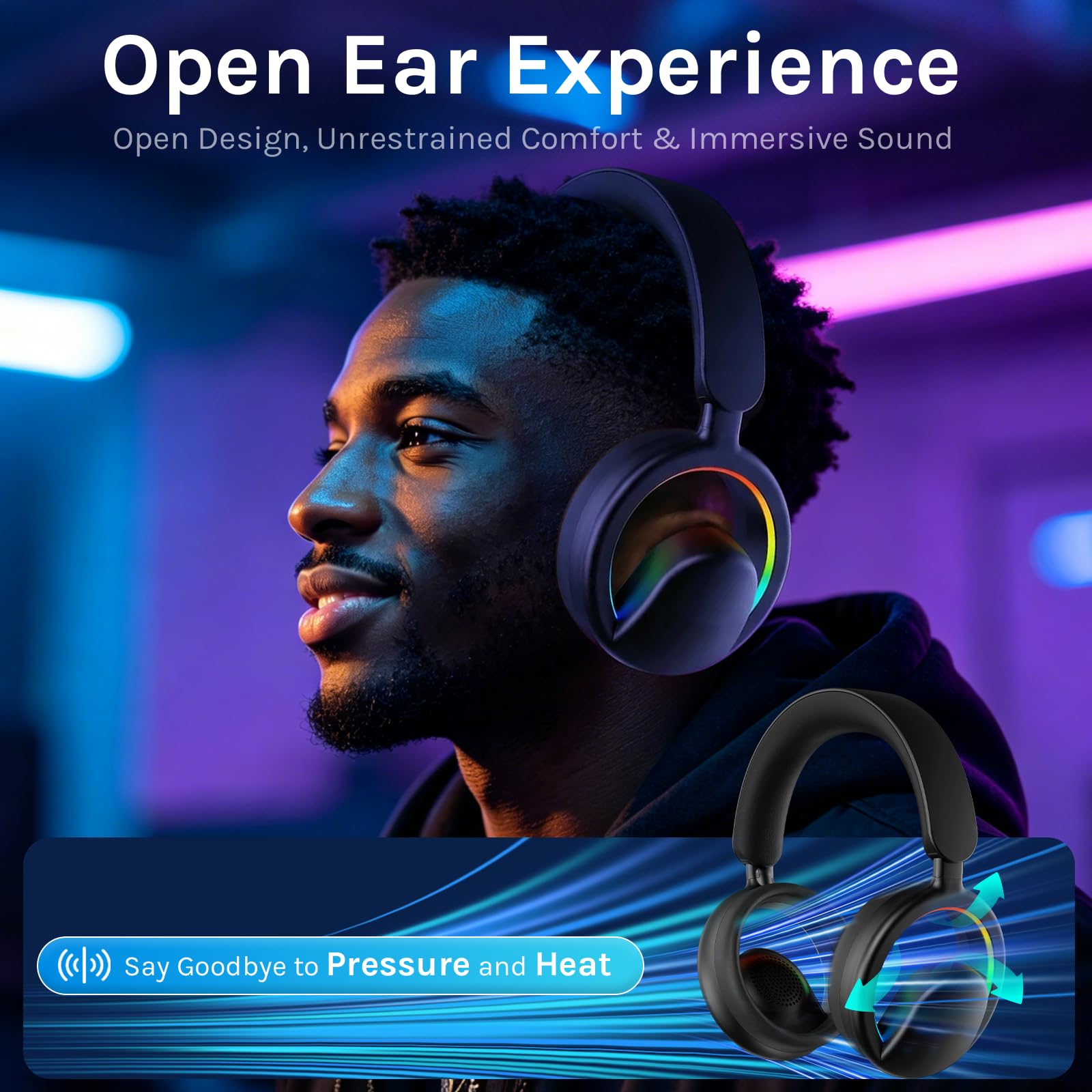 Casque Bluetooth sans Fil avec Micro Amovible,Ecouteurs Gaming Filaire,30H