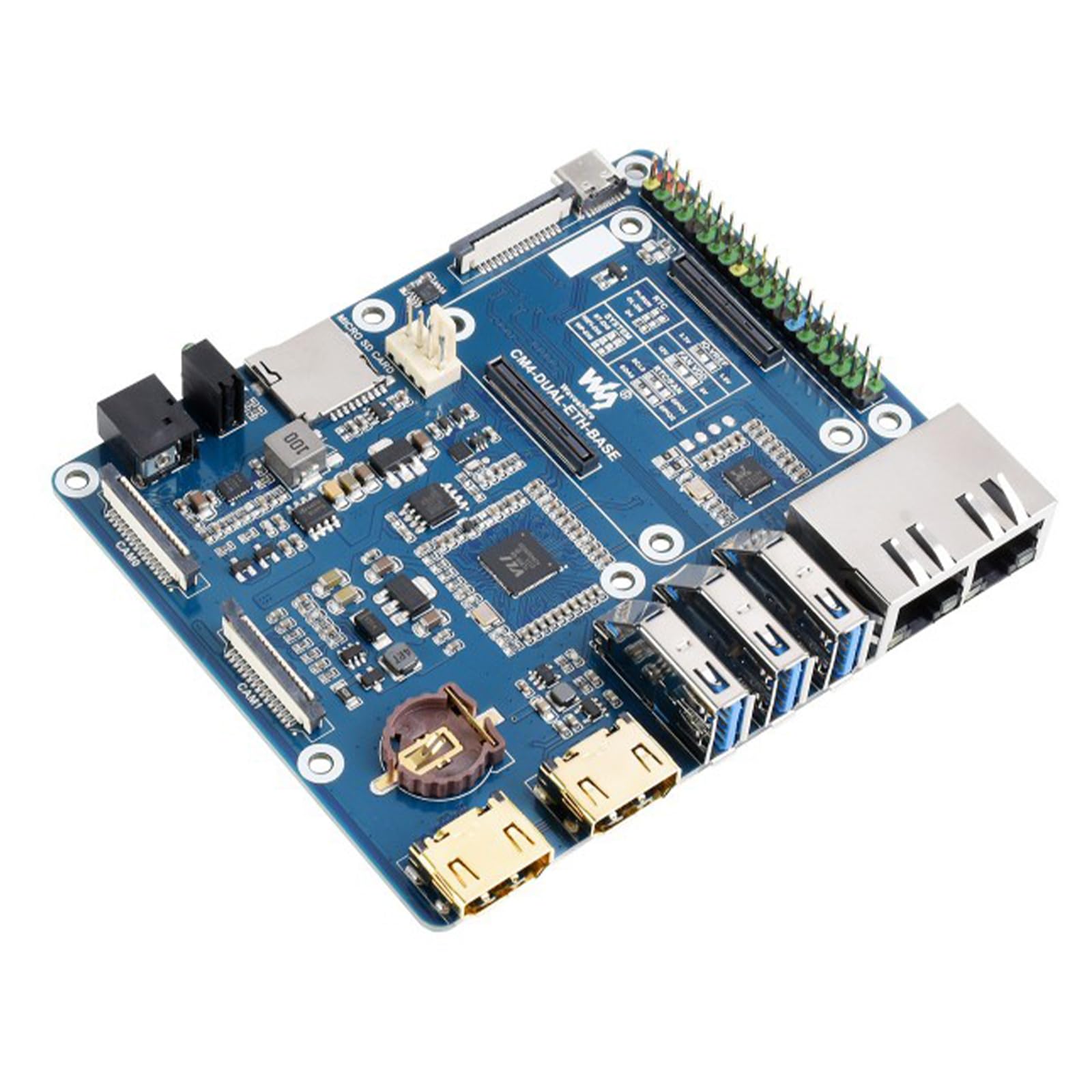 TUOPUONE Scheda base Ethernet Dual Gigabit compatibile con Raspberry Pi Compute Module 4 Potente capacità Ethernet