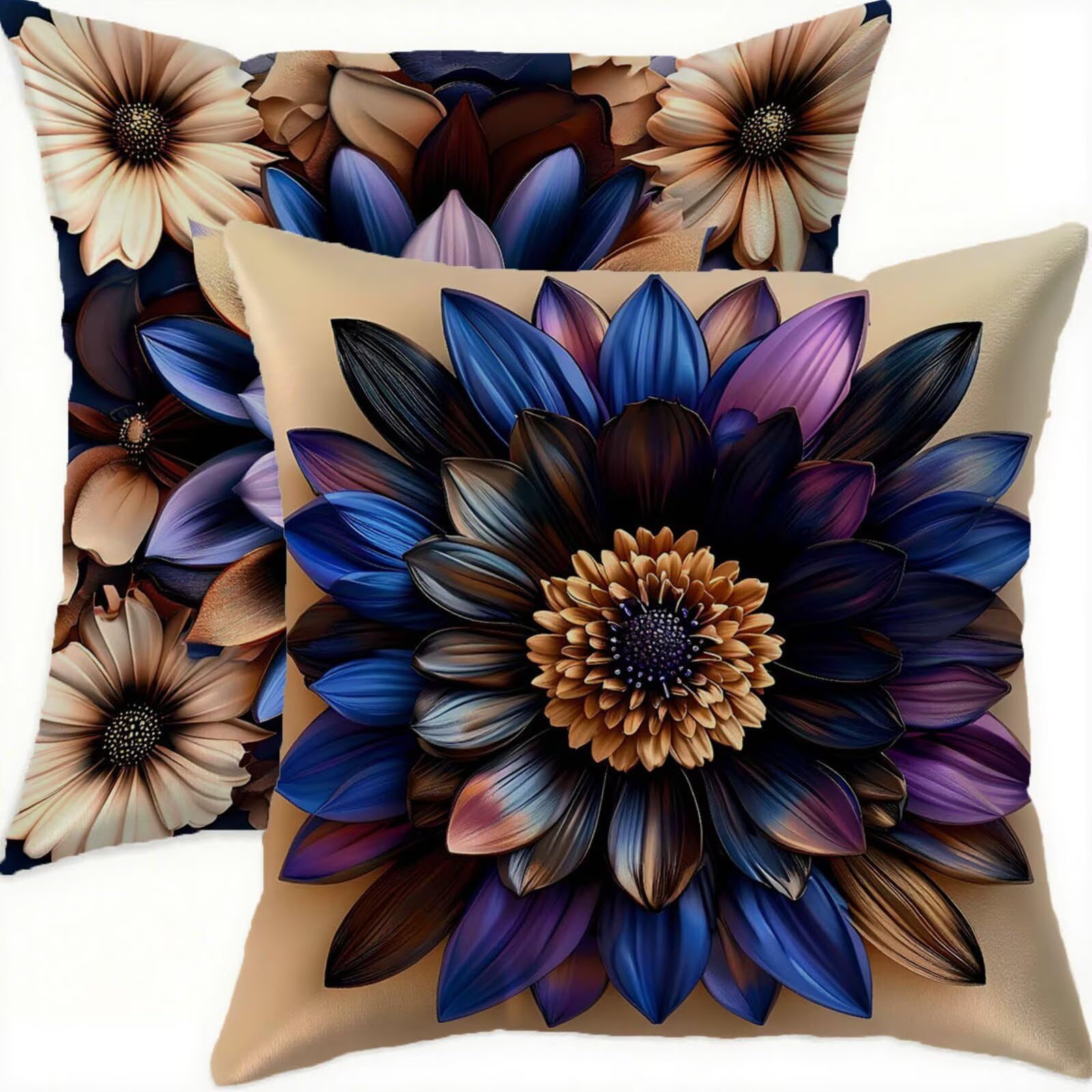 Housse coussin velours 70x70 imperméable double face haut de gamme violet