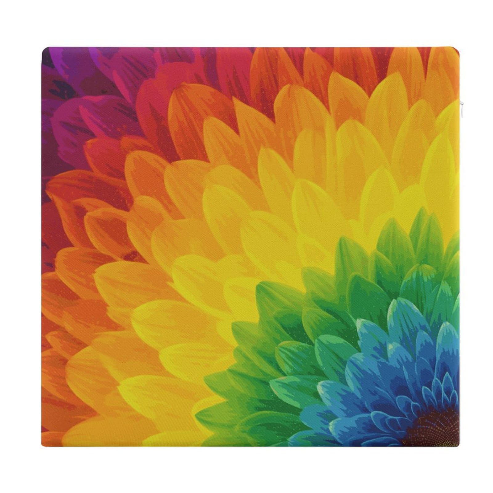 Adfgyerh Style Sunflower Rainbow Cushions Memory Foam For Adults, Seat Cushion Chair Pads Soft, Square Pillows For Dining, Kitchen, Office, Patio Chairs
