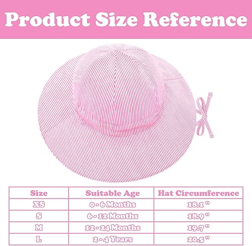 Miniatura 7 de Sombrero de sol para bebé, niña, sombrero de sol para niños, niñas, sombreros de ala ancha, sombrero de playa UPF 50+ de algodón