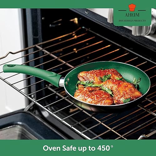 Miniatura 2 de Juego de ollas y sartenes, juego de utensilios de cocina antiadherentes de aluminio, sartenes, cazuela con tapa, sartén y utensilios, juego de