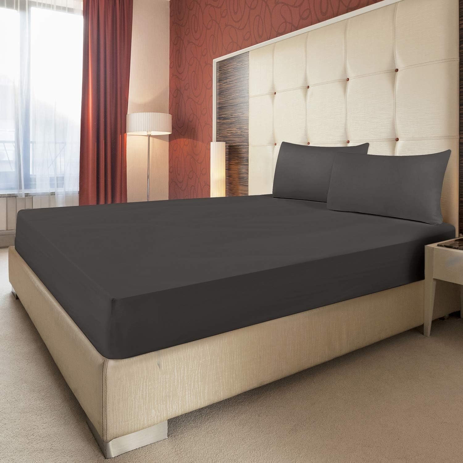 500 Thread Count Fitted Sheet Only - Extra Deep Pockets - Fits 18 in to 24 in Mattress -(Size -Queen - 60" X 80"- Color - White Solid) 100% Egypatian Cotton Quality