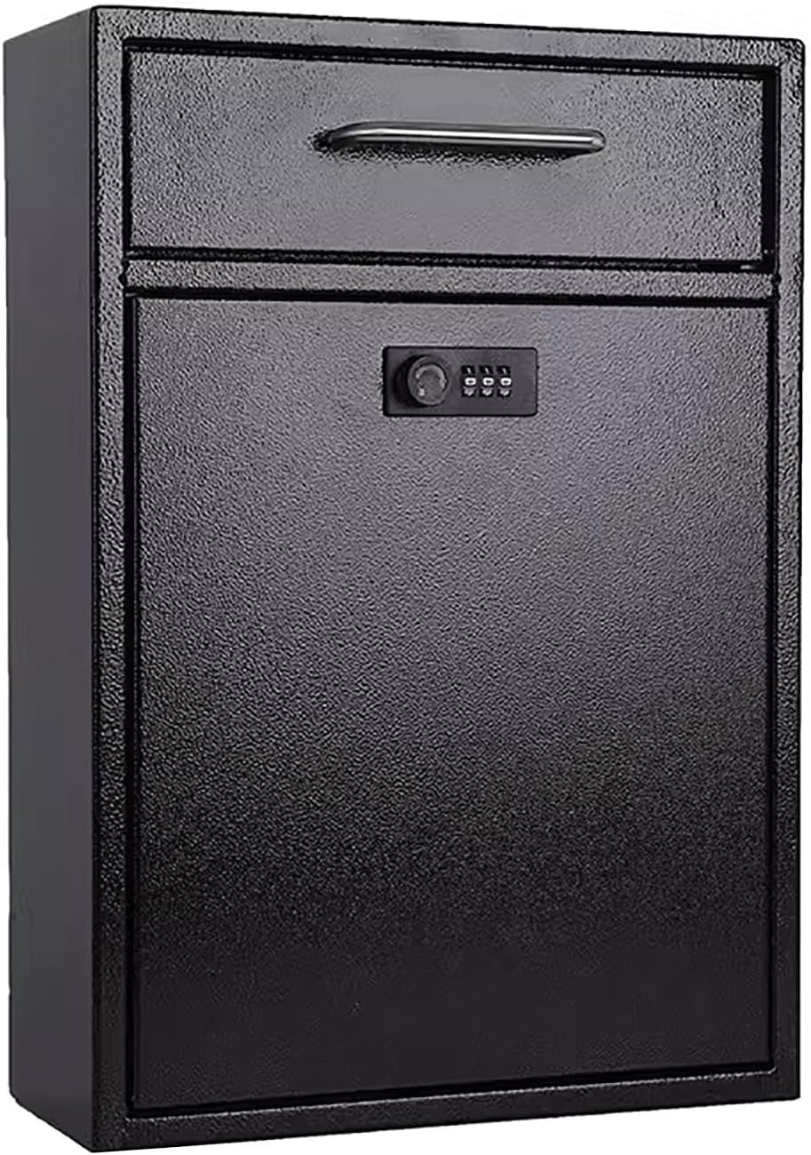 Wall Mount Mailbox, Metal Wall Mounted Mailbox, Weatherproof, Scratch Resistant, Rust Proof Metal Post Box for House and Office(Combination Lock)