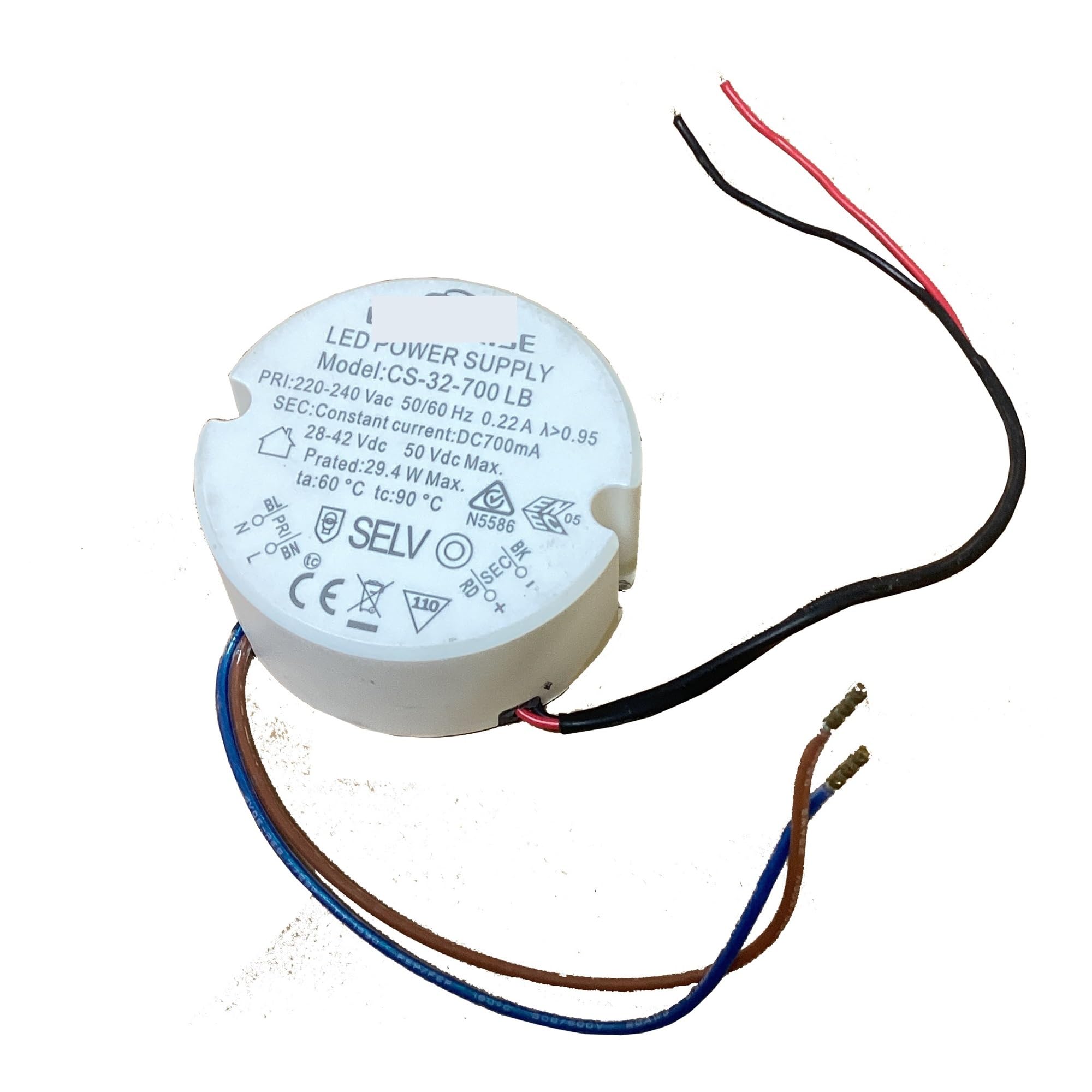 Eaglerise 30W 700mA Round LED Driver No Flicker-Quiet Operation Constatant Current LED Transformer